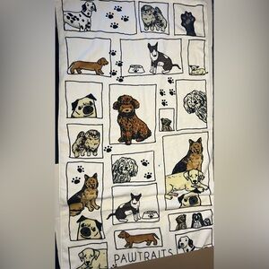 Kassafina large soft comfy puppy dog print towel Nwt